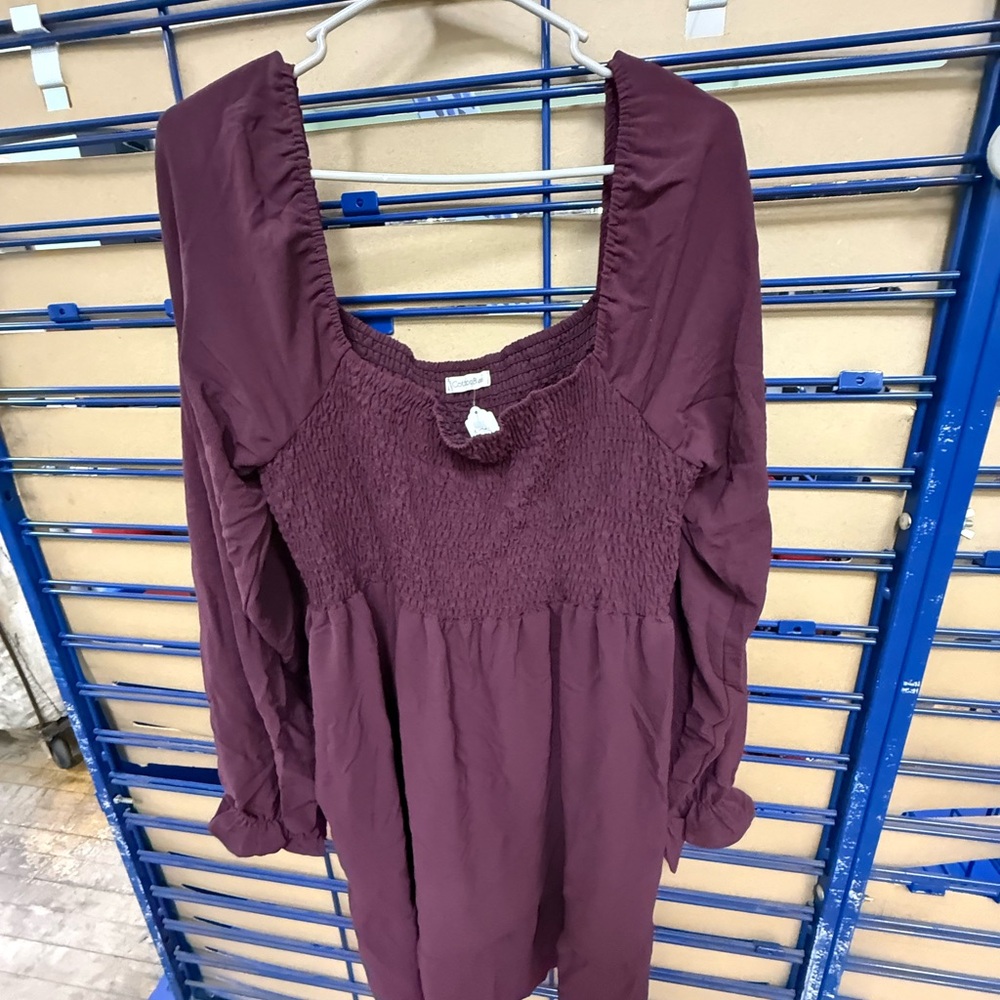 Purple Long Sleeve Dress